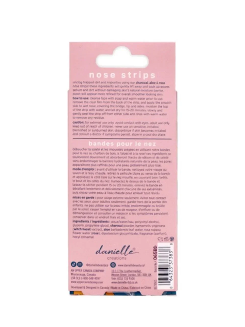 ❤️5/$25 Danielle Creations Cat Nose Strips Charcoal Aloe Rose NEW